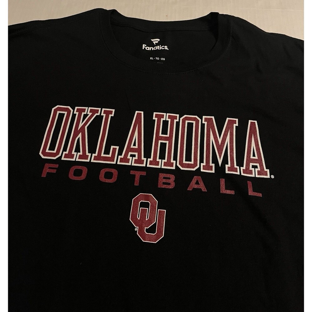 NEW Oklahoma University Sooners OU Football Fanatics NCAA T-Shirt XL Black